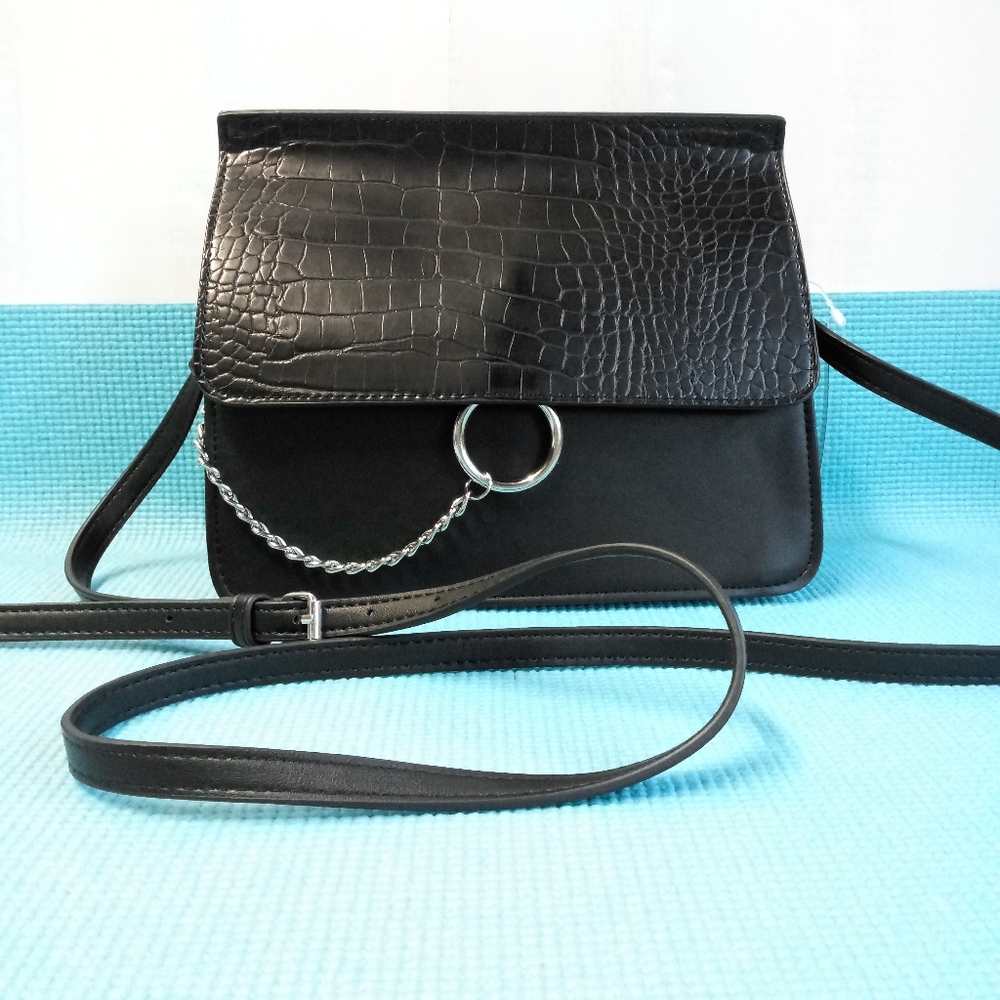 NEW Worthington Shoulder Bag Crock Black Small